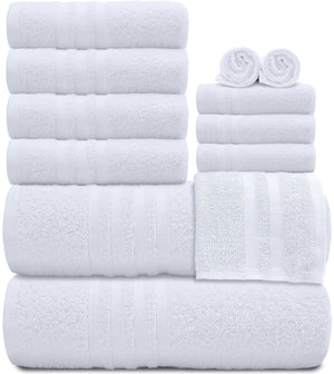 12 Pcs Bath Towel Set for Bathroom 100% Cotton Soft and Plush Highly Absorbent - Rieworkes