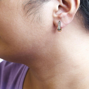 14K Gold 1/4 Cttw Channel - Set Brilliant Round - Cut Diamond Hoop Earrings (H - I Color, I1 - I2 Clarity) - Rieworkes