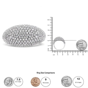 14K White Gold 1 3/4 Cttw Round - Cut Diamond Cluster Band Ring (G - H Color, SI1 - SI2 Clarity) - Rieworkes