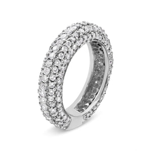 14K White Gold 2 1/2 Cttw Round - Cut Diamond Cluster Band Ring (H - I Color, SI1 - SI2 Clarity) - Rieworkes