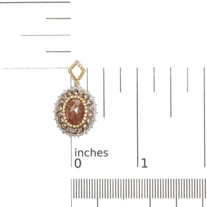 14K White Gold 3.00 Cttw Rose Cut Fancy Colored Diamond Triple Halo 18" Inch Pendant Necklace (Fancy Color, I2 - I3 Clarity) - Rieworkes