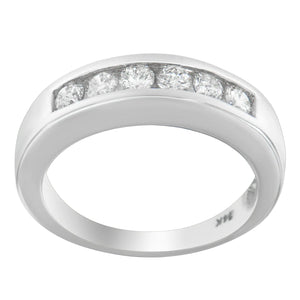 14K White Gold 3/4ct. TDW Diamond Channel Band Ring (H - I, I1 - I2) - Rieworkes