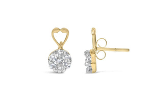 14K Yellow Gold 1ct. TDW Round - cut Diamond Earrings (I - J,SI2 - I1) - Rieworkes