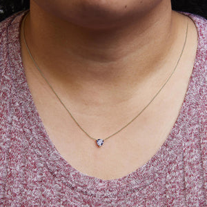 14k Yellow Gold 3 - Prong Martini Set Blue Tanzanite Trillion Solitaire 18" Pendant Necklace - Rieworkes