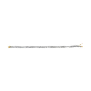 14K Yellow Gold 4.00 Cttw Diamond Trio Cluster Link Bracelet (H - I Color, I1 - I2 Clarity) - 7" - Rieworkes