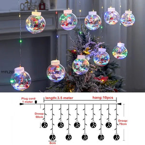 Curtain String Light Ball Santa Claus Rieworkes