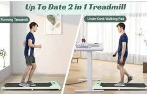 2 - in - 1 Under Desk Electric Treadmill 2.5HP with Remote Control & Display for Home, Office, and Gym - Rieworkes