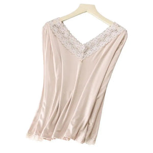 Women Lace V-neck Long-sleeved Thermal Slim Warm Top