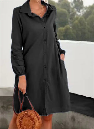 Long Sleeve Solid Color Cardigan and Skirt Set for Women