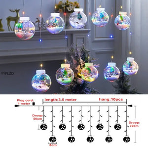 Curtain String Light Ball Santa Claus Rieworkes