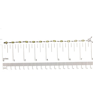 .925 Sterling Silver 5 1/2 Cttw Oval Shaped Created Green Peridot Link Bracelet - 7" Inches - Rieworkes