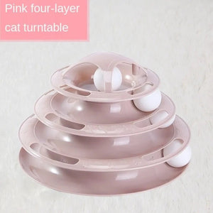 Turntable Balls 4 Layers Play Track Plate Cats Toys Rieworkes