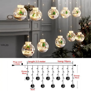 Curtain String Light Ball Santa Claus Rieworkes