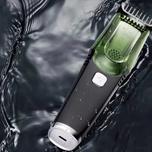 Washable Electric Vacuum Beard Trimmer: Mess-Free Wet & Dry Grooming with Auto-Suction! Rieworkes