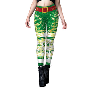 Women's Sequined Striped Yoga Leggings