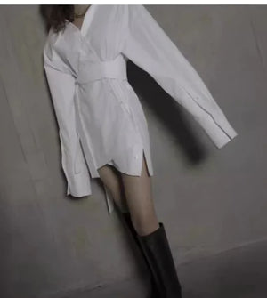 Irregular Shirt Dress for Women's Fashion