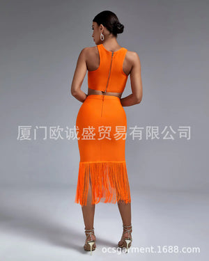 Fashionable Women's Irregular Sleeveless Top & Skirt Set