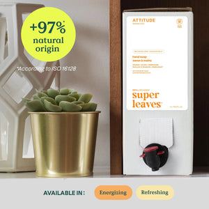 ATTITUDE Liquid Hand Soap, EWG Verified, Plant and Mineral - Based, Vegan Personal Care Products, Orange Leaves, 135.26 Fl Oz 1.06 Gallon (Pack of 1) - Rieworkes