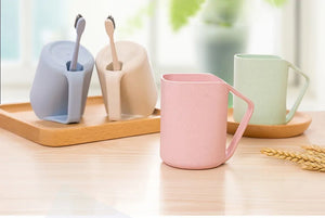 Wheat Square Mouth Oblique Toothbrush Cup