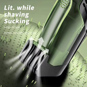 Washable Electric Vacuum Beard Trimmer: Mess-Free Wet & Dry Grooming with Auto-Suction! Rieworkes