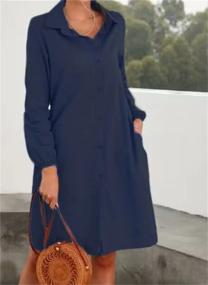 Long Sleeve Solid Color Cardigan and Skirt Set for Women