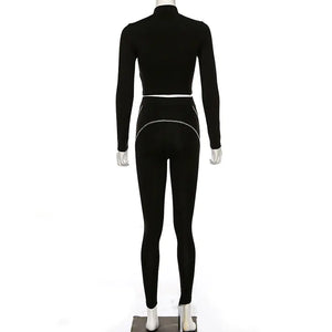 2019 Women's Striped Pattern Yoga Set for Winter