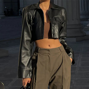 Leather Cropped Jacket