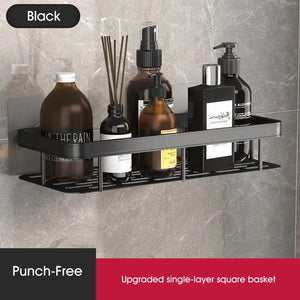 Easy Mount Bath Organizer: No-Drill Wall-Mounted Shelves
