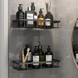 Easy Mount Bath Organizer: No-Drill Wall-Mounted Shelves