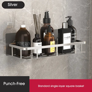 Easy Mount Bath Organizer: No-Drill Wall-Mounted Shelves