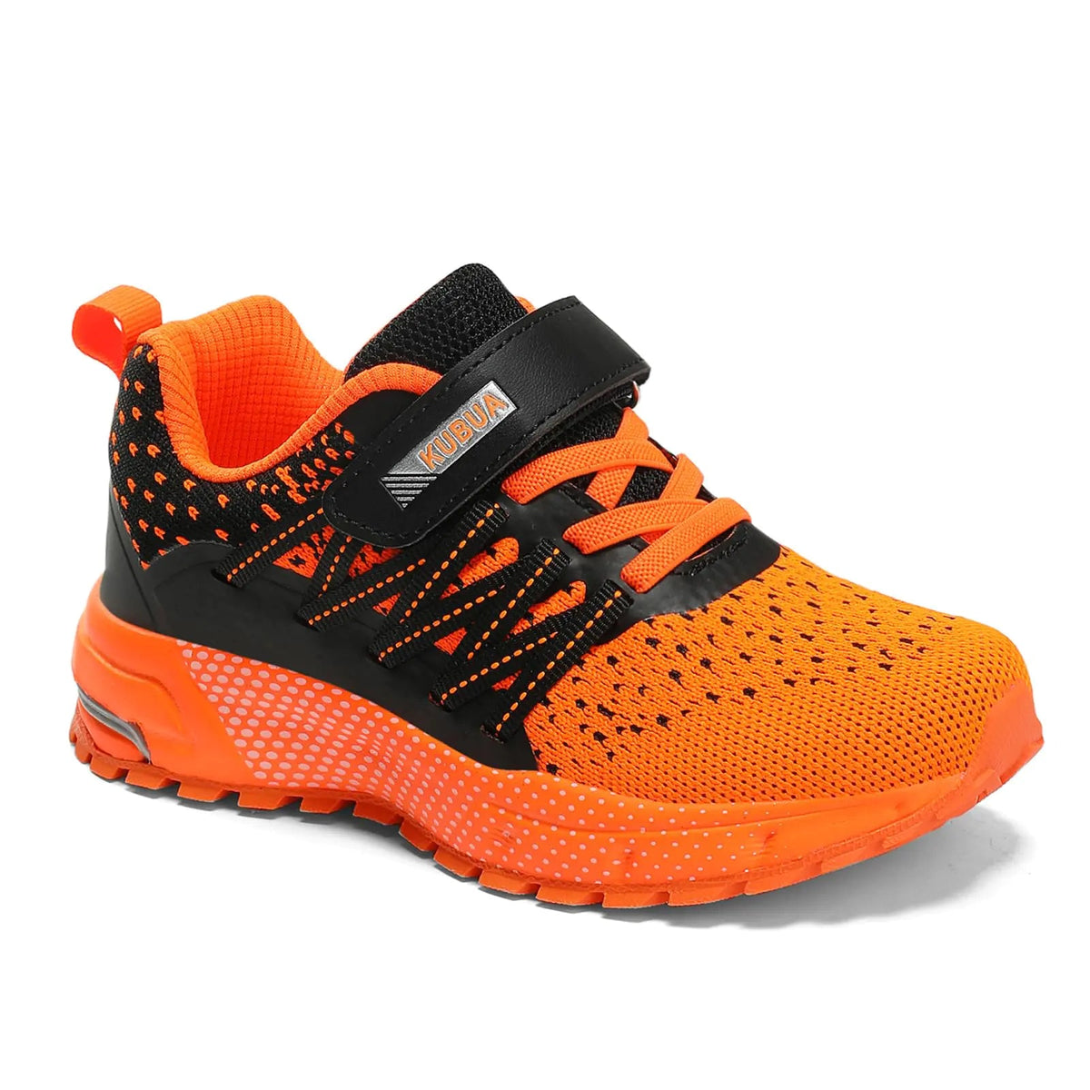 KUBUA Kids Sneakers for Boys Girls Running Tennis Shoes Lightweight Breathable Sport Athletic 4 Big Kid Black Orange Rieworkes