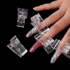 10 PCS Nail Tips Clip Quick Building Poly Builder Gel DIY Extension Clamp Clips - Rieworkes