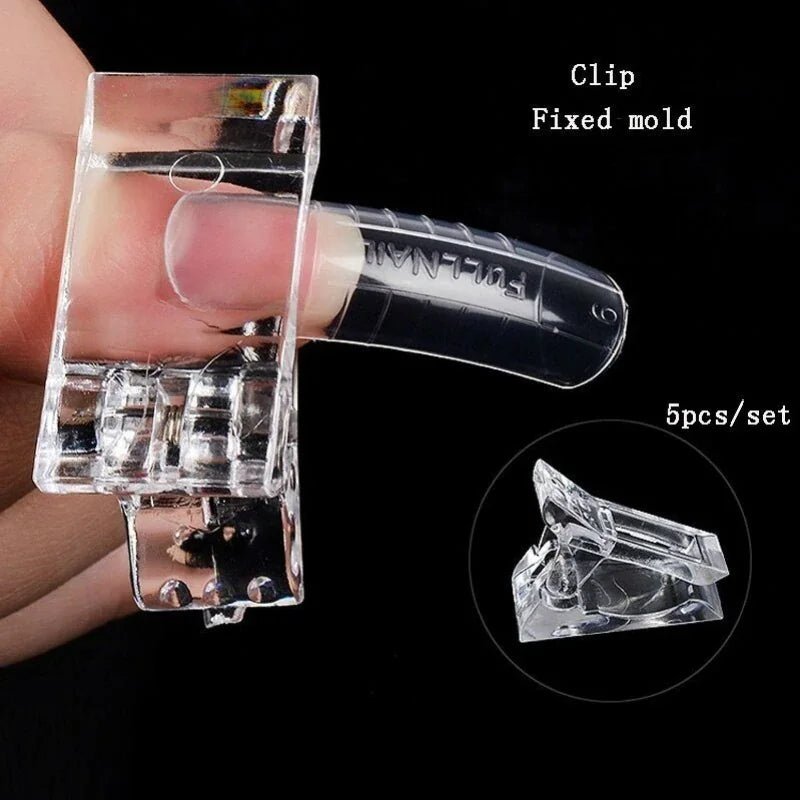 10 PCS Nail Tips Clip Quick Building Poly Builder Gel DIY Extension Clamp Clips - Rieworkes