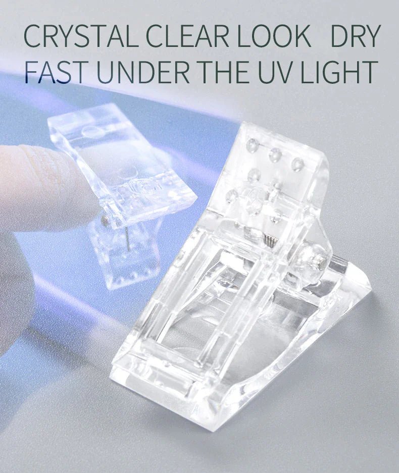 10 PCS Nail Tips Clip Quick Building Poly Builder Gel DIY Extension Clamp Clips - Rieworkes