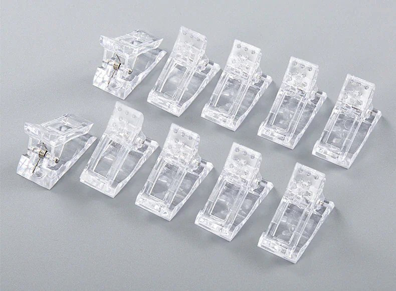 10 PCS Nail Tips Clip Quick Building Poly Builder Gel DIY Extension Clamp Clips - Rieworkes