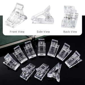 10 PCS Nail Tips Clip Quick Building Poly Builder Gel DIY Extension Clamp Clips - Rieworkes