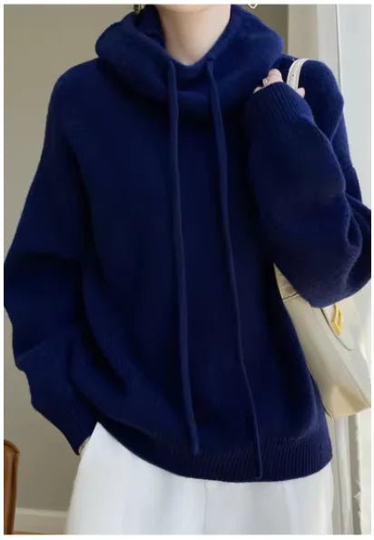 100% Australia Wool Women&#39;s Hooded Sweater Long Sleeve Pullovers New Arrivals Knitted Jumper Cashmere New In Sweatshirts Fashion - Rieworkes