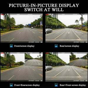 1080P HD Rearview Mirror Car DVR Dual Dash Cam Camera Front Rear Video Recorder - Rieworkes