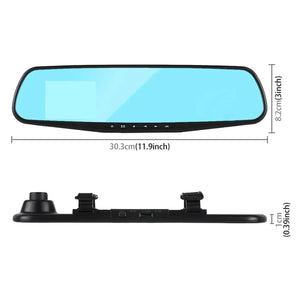 1080P HD Rearview Mirror Car DVR Dual Dash Cam Camera Front Rear Video Recorder - Rieworkes