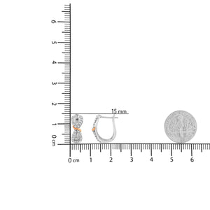 10K White and Rose Gold 1/3 Cttw Diamond Infinite and Ribbon Hoop Earrings (H - I Color, I1 - I2 Clarity) - Rieworkes