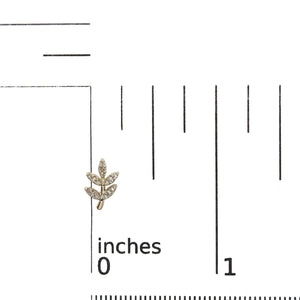 10K Yellow Gold 1/10 Cttw Diamond Accented Leaf and Branch Stud Earrings (H - I Color, I1 - I2 Clarity) - Rieworkes