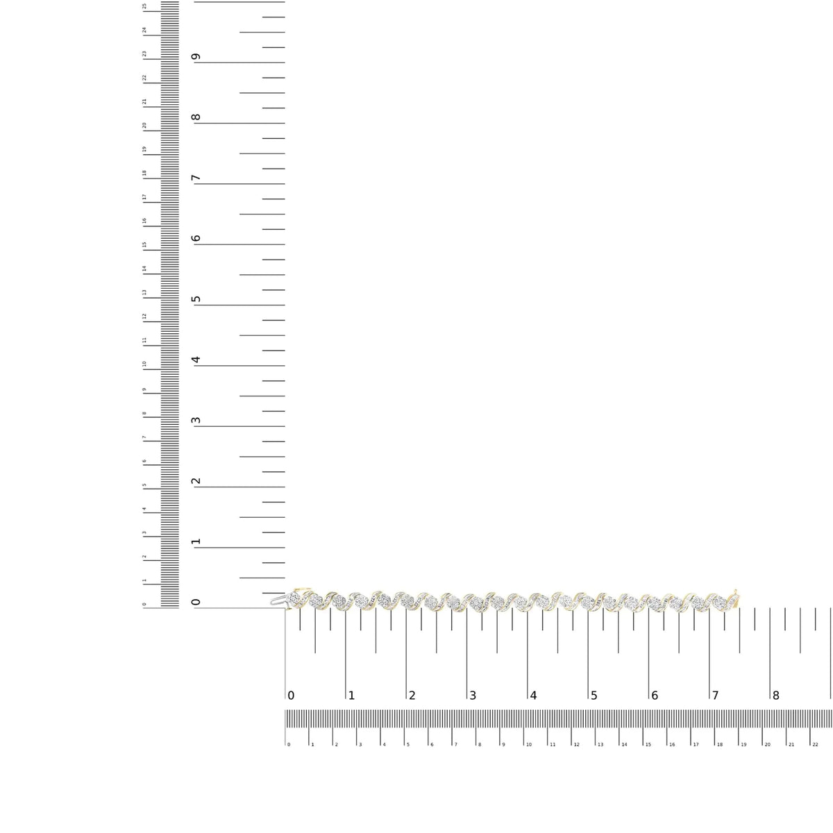 10K Yellow Gold 4.00 Cttw Diamond Floral Design Spiral Link 7.50&quot; Bracelet (I - J Color, I2 - I3 Clarity) - Rieworkes