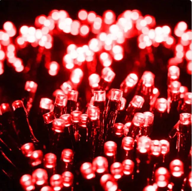 10M LED String Lights with 100 Flashing Bulbs &amp; Black Wire - Rieworkes