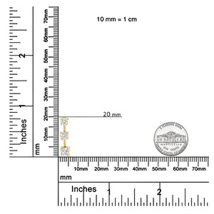 14K Gold Round Diamond Three - Stone Drop Pendant 18" Necklace - (H - I Color, SI1 - SI2 Clarity) - Rieworkes