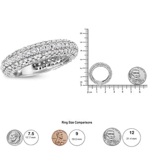 14K White Gold 2 1/2 Cttw Round - Cut Diamond Cluster Band Ring (H - I Color, SI1 - SI2 Clarity) - Rieworkes