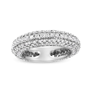 14K White Gold 2 1/2 Cttw Round - Cut Diamond Cluster Band Ring (H - I Color, SI1 - SI2 Clarity) - Rieworkes