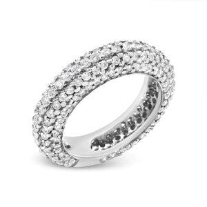 14K White Gold 2 1/2 Cttw Round - Cut Diamond Cluster Band Ring (H - I Color, SI1 - SI2 Clarity) - Rieworkes
