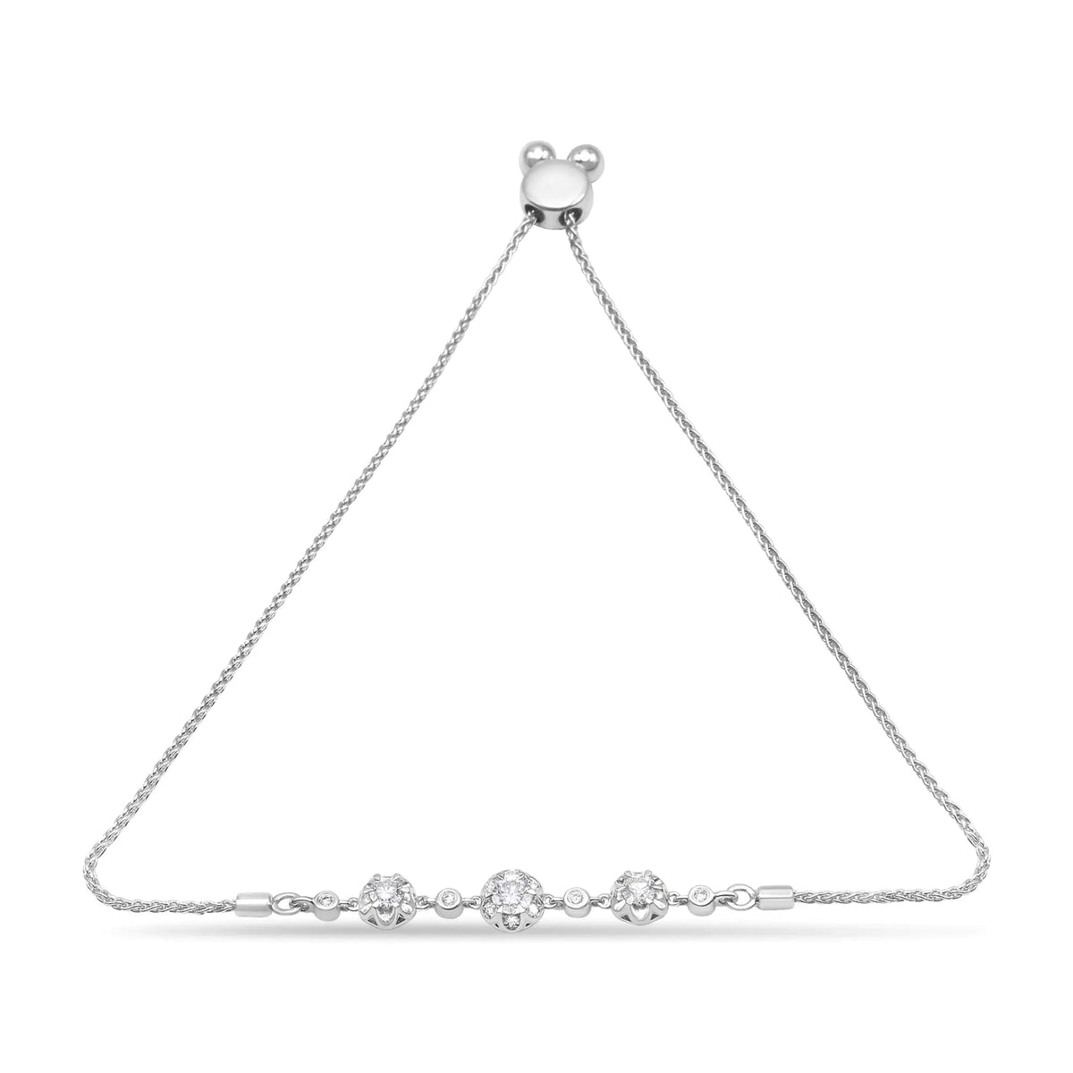 14K White Gold 3/4 Cttw Round Diamond Adjustable 7&quot; to 9.5&quot; Inch Bolo Link Bracelet (I - J Color, I1 - I2 Clarity) - Rieworkes