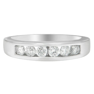 14K White Gold 3/4ct. TDW Diamond Channel Band Ring (H - I, I1 - I2) - Rieworkes