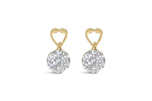 14K Yellow Gold 1ct. TDW Round - cut Diamond Earrings (I - J,SI2 - I1) - Rieworkes